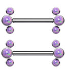14G Trice Purple Opalite Titanium Nipple Ring Barbell