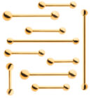24kt Gold PVD Titanium Barbell