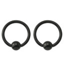 Black Captive Bead Nipple Rings