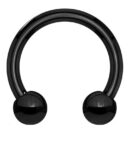 Black PVD Circular Barbell Ring