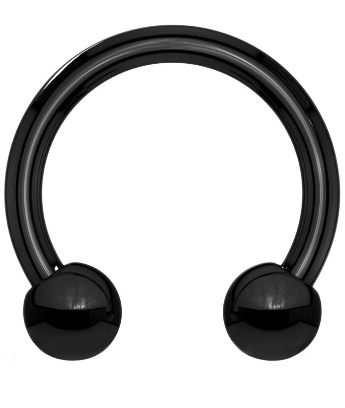 Black PVD Circular Barbell Ring