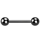 Black PVD Double Ball Titanium Barbell