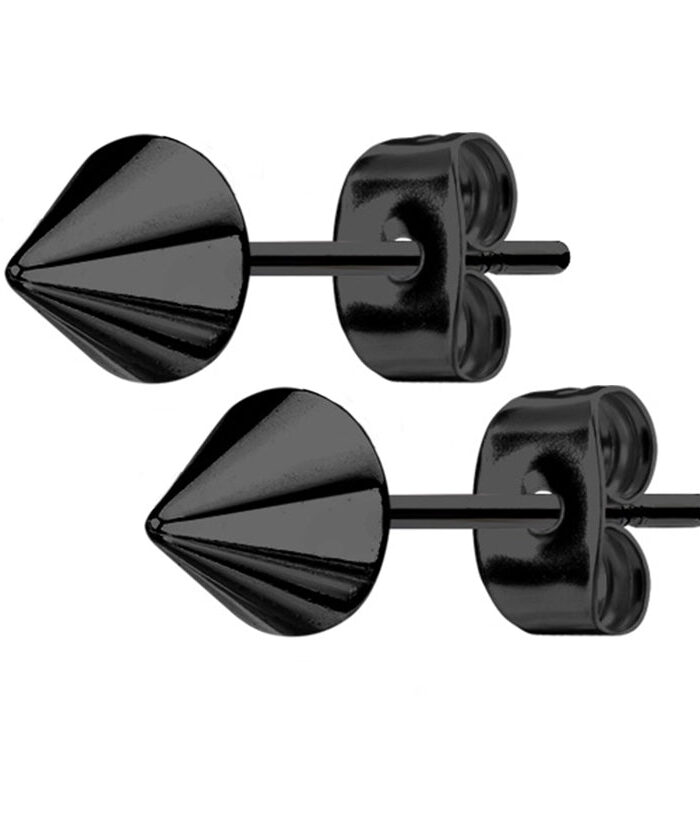 Black PVD Spike Earrings