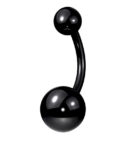 Black PVD Titanium Belly Button Ring