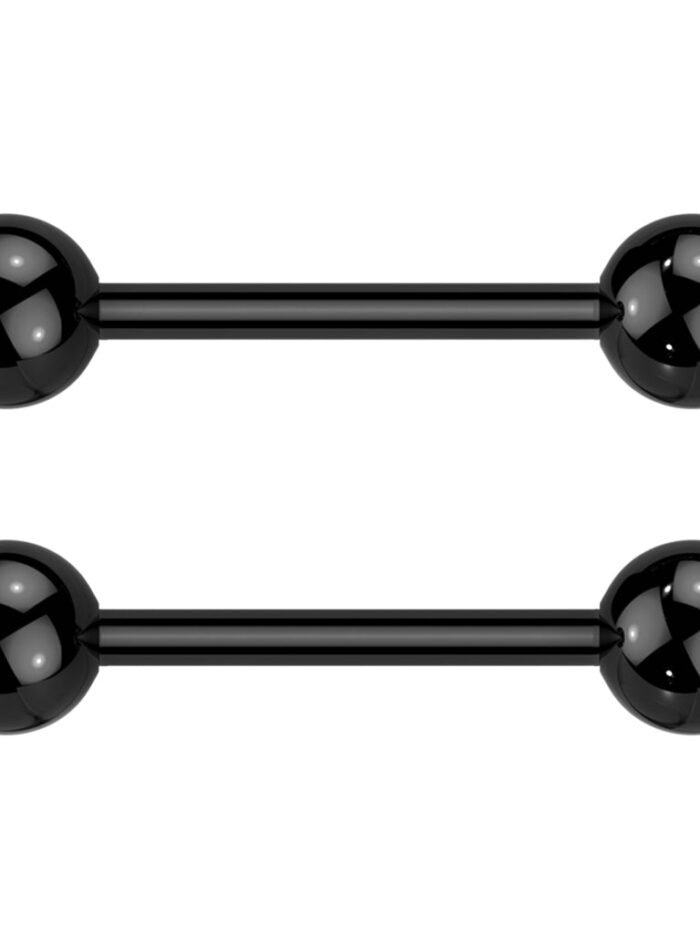 Black Stainless Steel Nipple Ring Bar