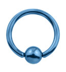Blue Titanium Captive Ring