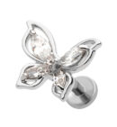 Butterfly CZ Stainless Steel Threadless Labret