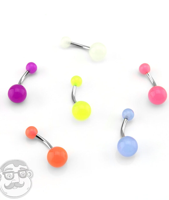 Glow in the Dark Stainless Steel Belly Button Ring