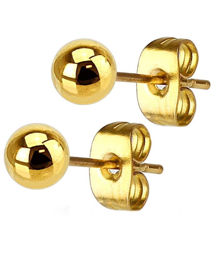 Gold PVD Ball Point Earrings