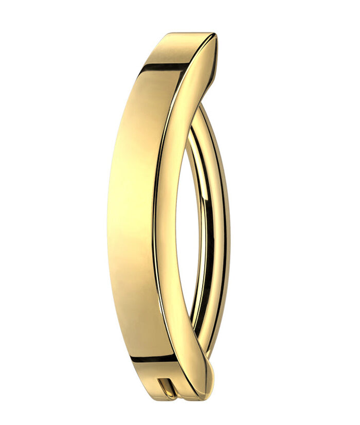 Gold PVD Bar Titanium Hinged Belly Button Ring