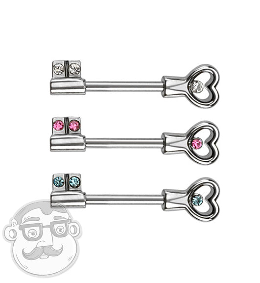 Key To Heart Nipple Ring