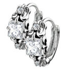 Multi CZ Stainless Steel Clicker Earrings