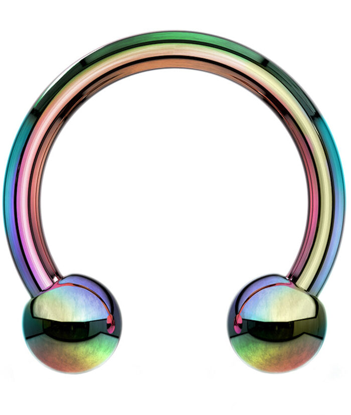 Rainbow PVD Circular Barbell