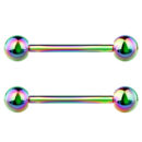 Rainbow Stainless Steel Nipple Ring Bar
