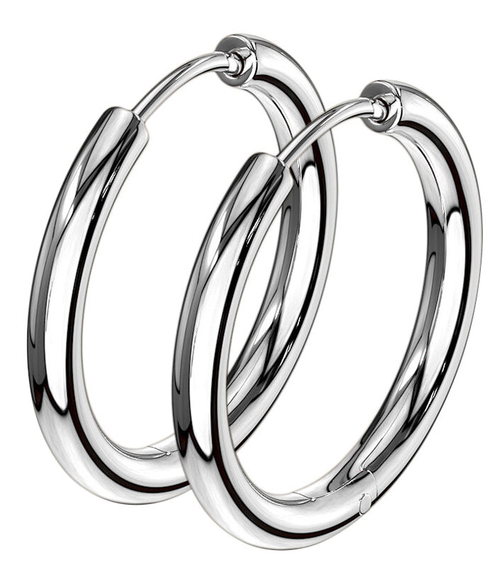 Stainless Steel Hinged Hoop Earrings