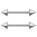 Stainless Steel Spike Nipple Ring Bar