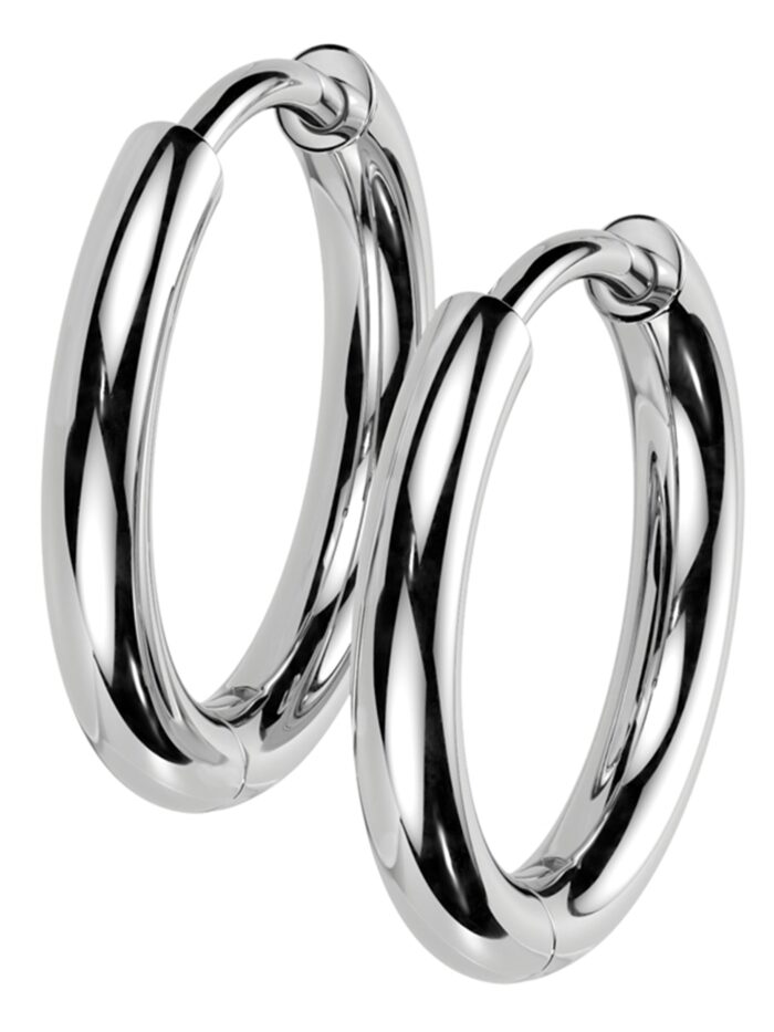 Titanium Hinged Hoop Huggie Earrings